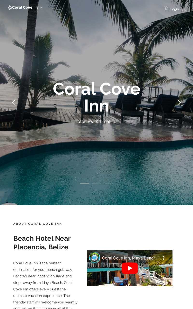 Coral Cove Inn website screenshot