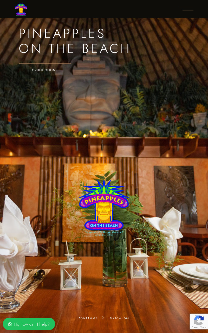 Pineapples on The Beach website screenshot
