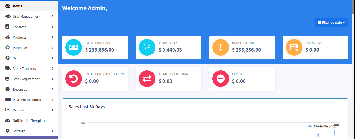 Online POS System website screenshot