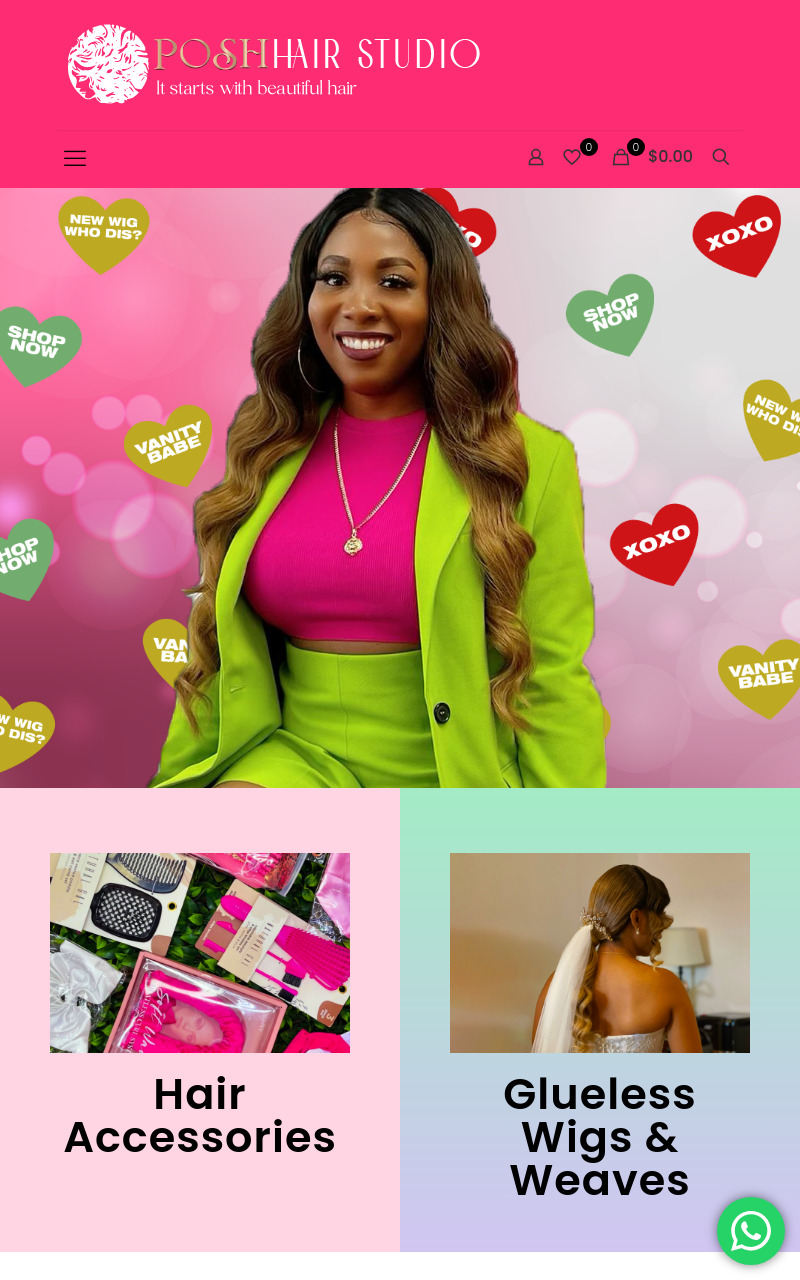 POSH Hair Studio website screenshot
