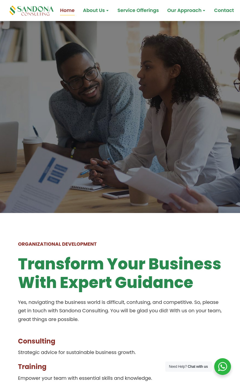 Sandona Consulting website screenshot