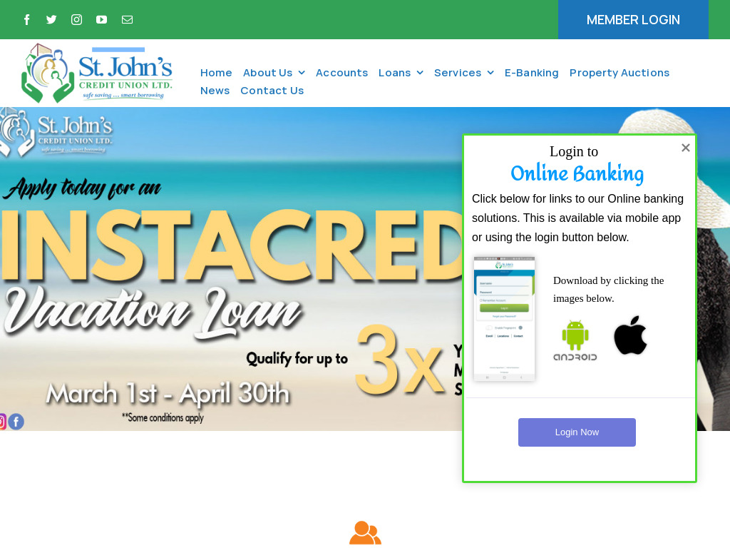 St Johns Credit Union website screenshot