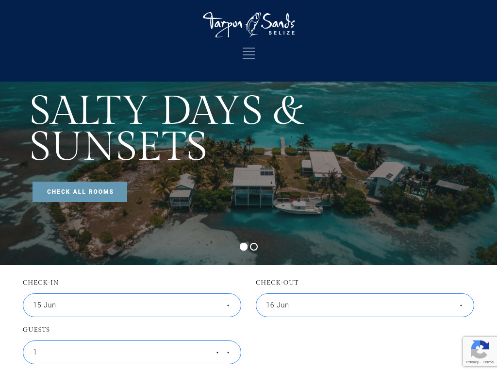 Tarpon Sands website screenshot