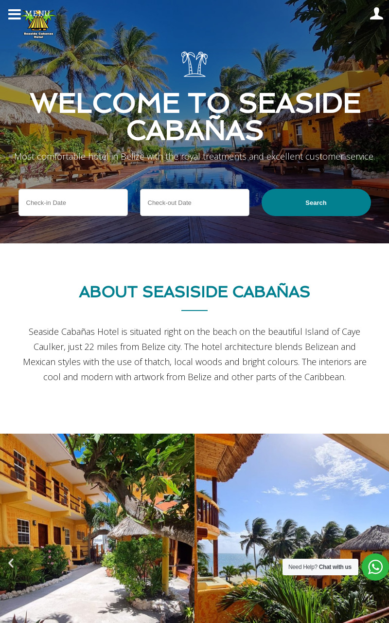 Seaside Cabanas website screenshot